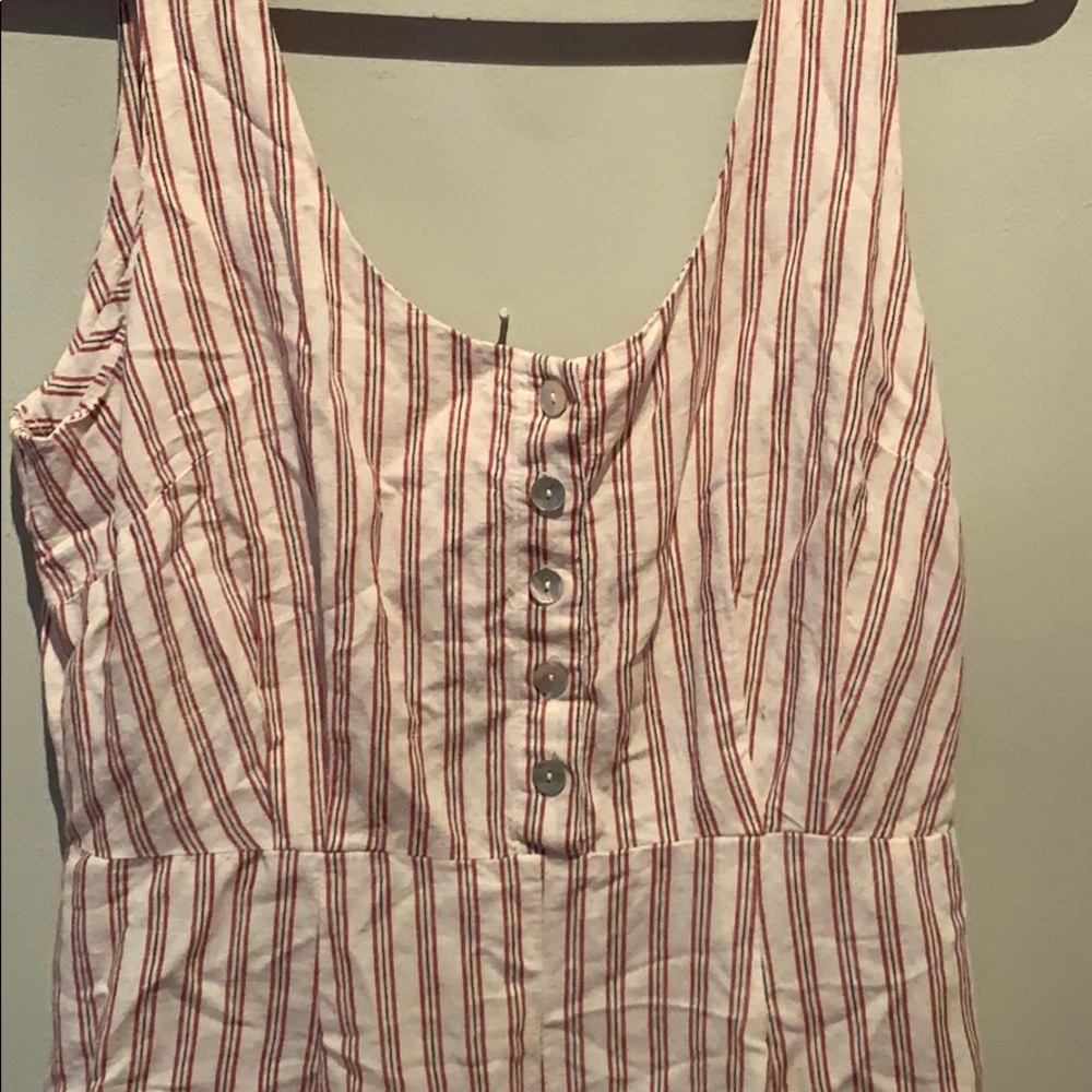 Striped jump suit